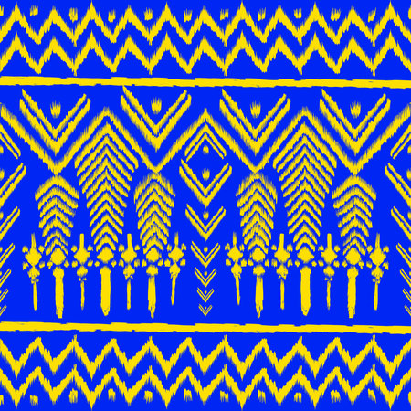 Ikat Seamless Pattern Design for Fabric. Vector Background.の写真素材
