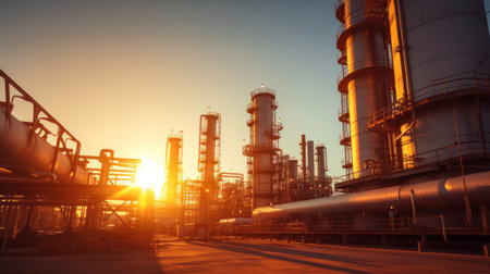Equipment steel pipes plant of oil refinery plant form industry zone.の素材