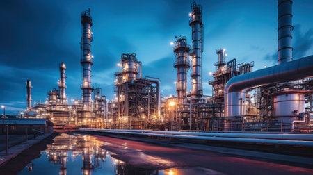 Equipment steel pipes plant of oil refinery plant form industry zone.の素材