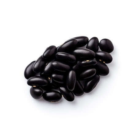Dry black bean isolated on white background.の素材