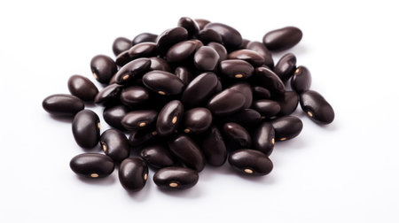 Dry black bean isolated on white background.の素材