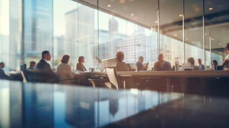 Blurred of Business people working in conference room. Business officeの素材