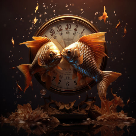 Astrology calendar, Pisces zodiac sign.の素材