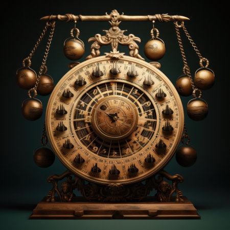 Astrology calendar, Libra zodiac sign.の素材