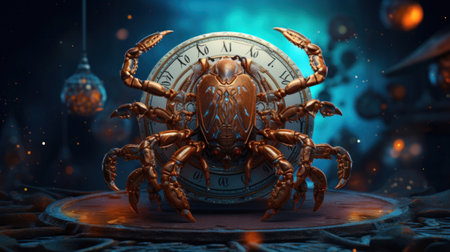 Astrology calendar, Scorpio zodiac sign.の素材