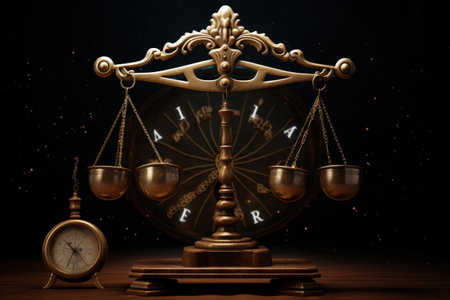 Astrology calendar, Libra zodiac sign.の素材