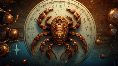Astrology calendar, Scorpio zodiac sign.の素材