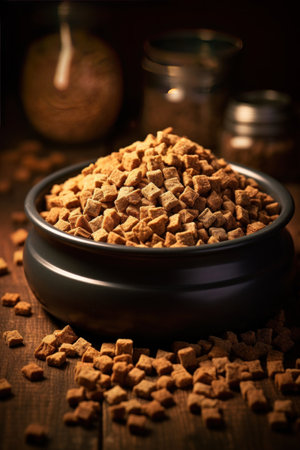 Dry dog food in a bowl.の素材