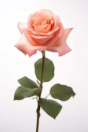 A rose flower on white isolated on a white background.の素材