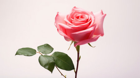 A rose flower on white isolated on a white background.の素材