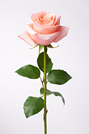 A rose flower on white isolated on a white background.の素材