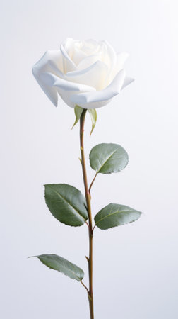 A rose flower on white isolated on a white background.の素材