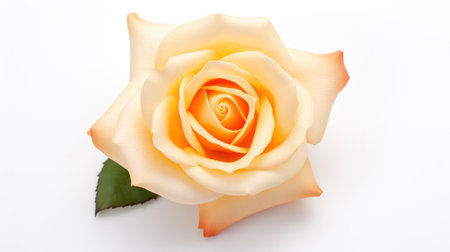 A rose flower on white isolated on a white background.の素材