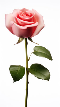A rose flower on white isolated on a white background.の素材