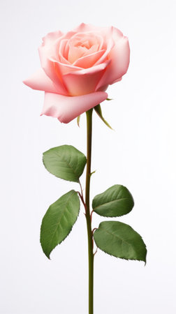 A rose flower on white isolated on a white background.の素材