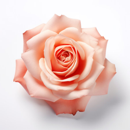 A rose flower on white isolated on a white background.の素材