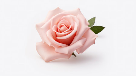 A rose flower on white isolated on a white background.の素材