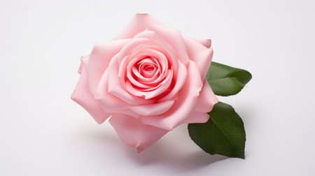 A rose flower on white isolated on a white background.の素材