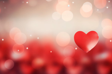 Abstract of Red hearts on bokeh background. Valentine's day concept.の素材