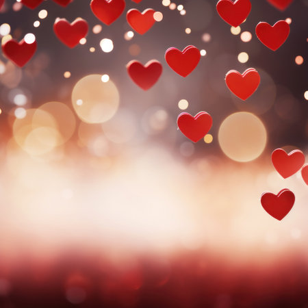 Abstract of Valentines day background banner with red hearts - concept Valentine's Day.の素材