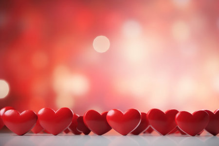 Abstract of Valentines day background banner with red hearts - concept Valentine's Day.の素材