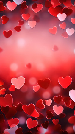 Abstract of Valentines day background banner with red hearts - concept Valentine's Day.の素材