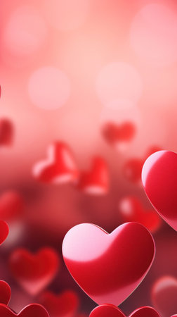Abstract of Valentines day background banner with red hearts - concept Valentine's Day.の素材