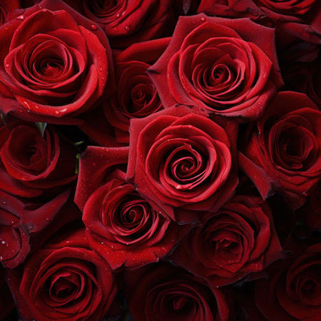 Close up of red roses for background.の素材
