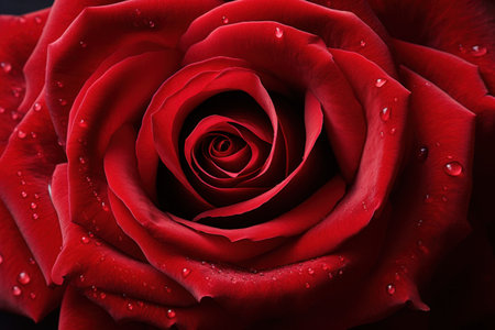 Close up of a red rose blossom.の素材