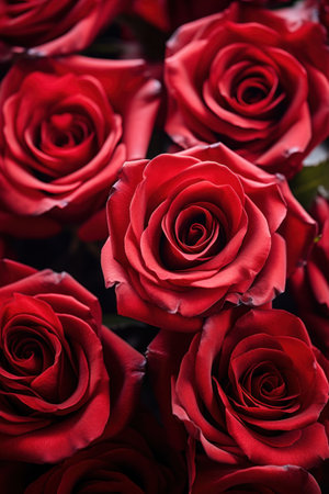 Close up of red roses for background.の素材
