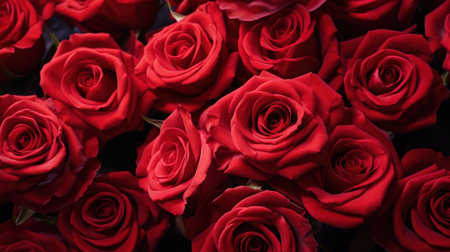 Close up of red roses for background.の素材