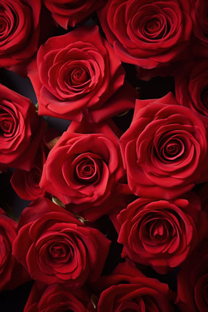 Close up of red roses for background.の素材