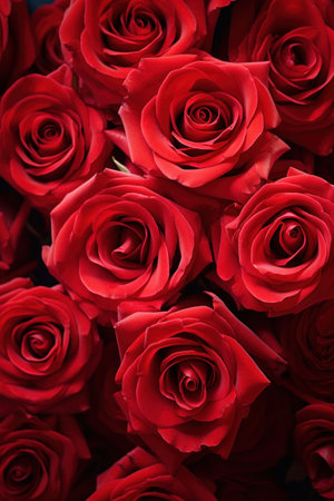 Close up of red roses for background.の素材