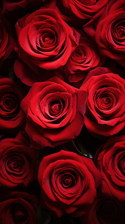 Close up of red roses for background.の素材
