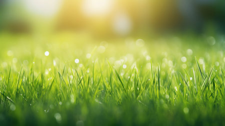 Green grass and sunlight for banner background.の素材