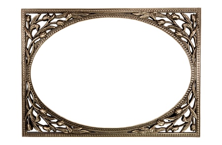 Blank ,Ornate ,Metal ,Picture ,Photo ,Frame, Isolated on White Backgroundの写真素材