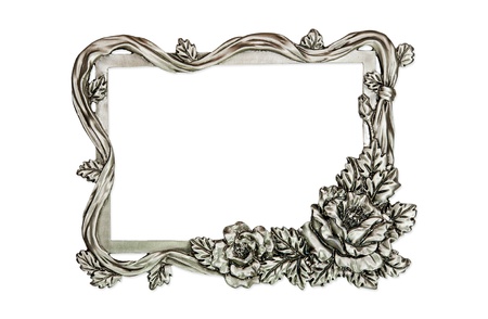 Blank ,Ornate ,Metal ,Picture ,Photo ,Frame, Isolated on White Backgroundの写真素材