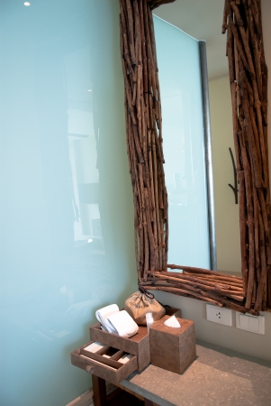Bathroom interior of brand new luxury resort hotelの写真素材
