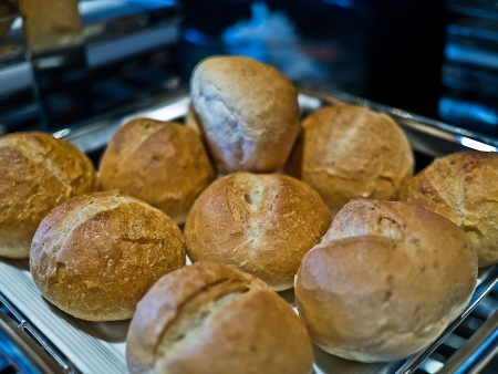 Close up some fresh breadの写真素材