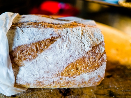 Close up some fresh breadの写真素材