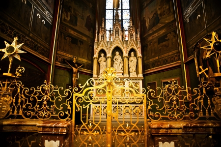Interior of St  Vitus Cathedral in Prague, Czech Republicの写真素材