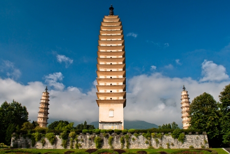 Buddhist pagodas in Dali Yunnan province of China Chinese Buddhist pagodasの写真素材
