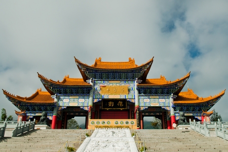 Buddhist pagodas in Dali Yunnan province of China Chinese Buddhist pagodasの写真素材