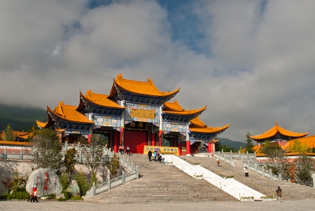 Buddhist pagodas in Dali Yunnan province of China Chinese Buddhist pagodasの写真素材