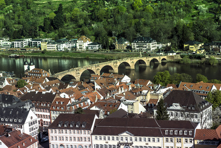 The historic town of Heidelberg in Germanyのeditorial素材
