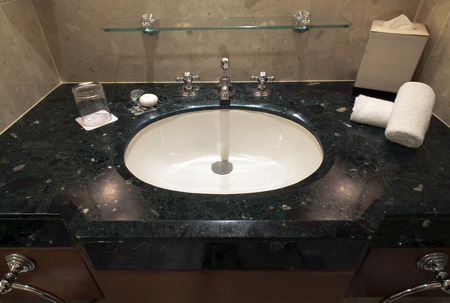 Interior of a hotel bathroomの写真素材