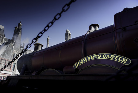 UNIVERSAL CITY, CA, USA December 26: the Hogwarts Express Train at Wizardly World of Harry Potter at Islands of Adventure, Universal Studios in Hollywood, CA, USA December 26, 2016のeditorial素材