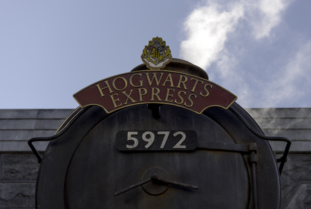 UNIVERSAL CITY, CA, USA December 26: the Hogwarts Express Train at Wizardly World of Harry Potter at Islands of Adventure, Universal Studios in Hollywood, CA, USA December 26, 2016のeditorial素材