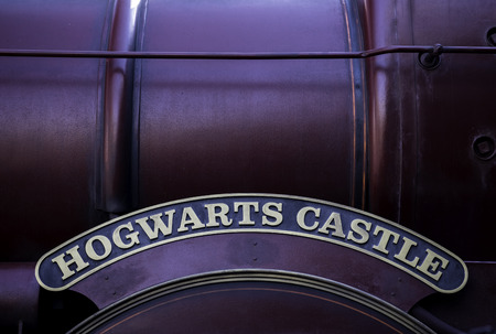 UNIVERSAL CITY, CA, USA December 26: the Hogwarts Express Train at Wizardly World of Harry Potter at Islands of Adventure, Universal Studios in Hollywood, CA, USA December 26, 2016のeditorial素材