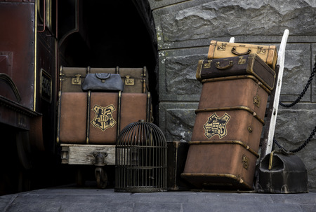 UNIVERSAL CITY, CA, USA December 26: the Hogwarts Express Train at Wizardly World of Harry Potter at Islands of Adventure, Universal Studios in Hollywood, CA, USA December 26, 2016のeditorial素材